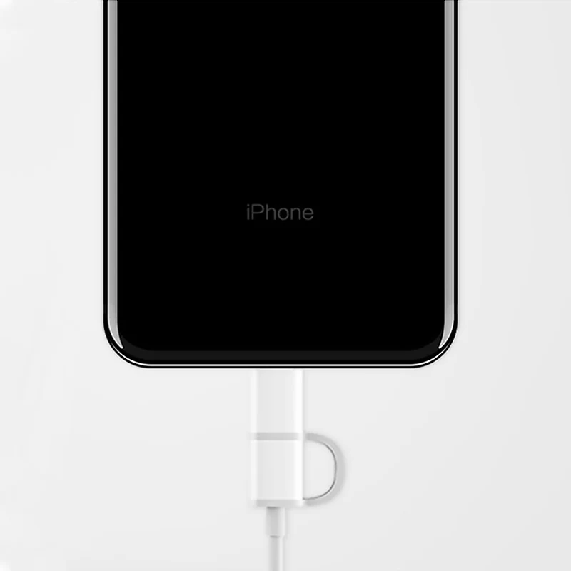 Кабель ZMI AL801 для Iphone Android Lightning Micro кабель c MFI 2в1 100см MicroUSB с адаптером lightning доставка из России|Кабели