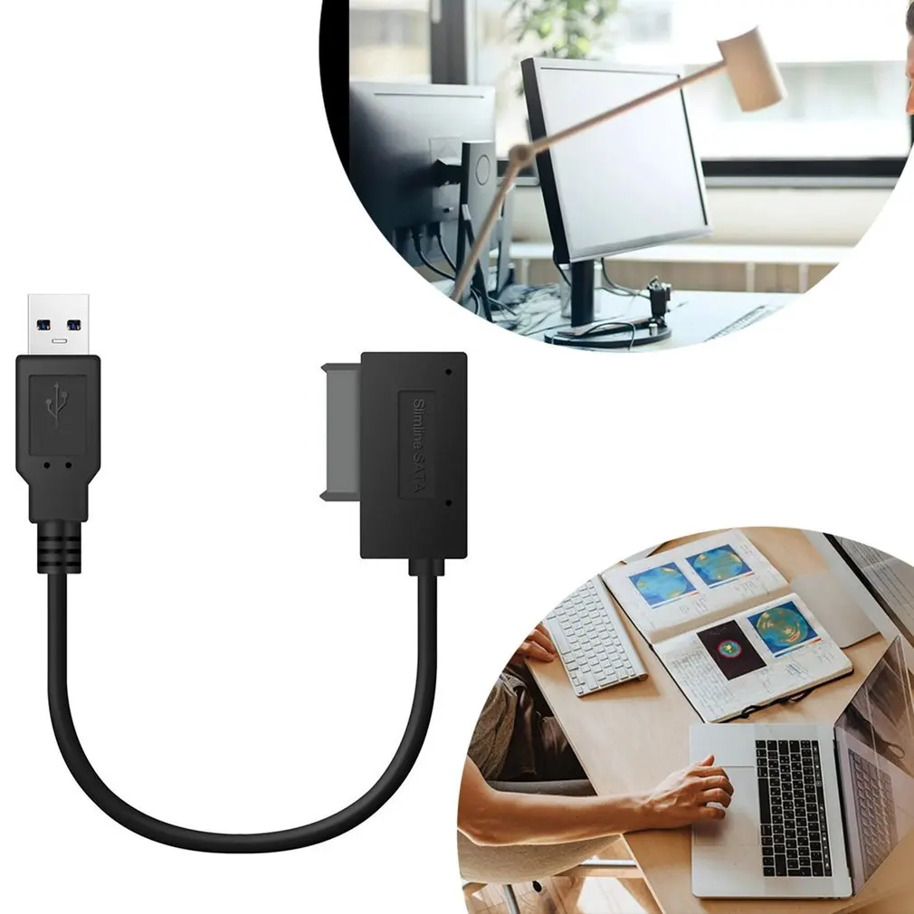 

Newest USB 2.0 To Mini Sata II 7 + 6 13Pin Adapter Converter Cable For Laptop DVD / CD ROM Slimline Drive In Stock