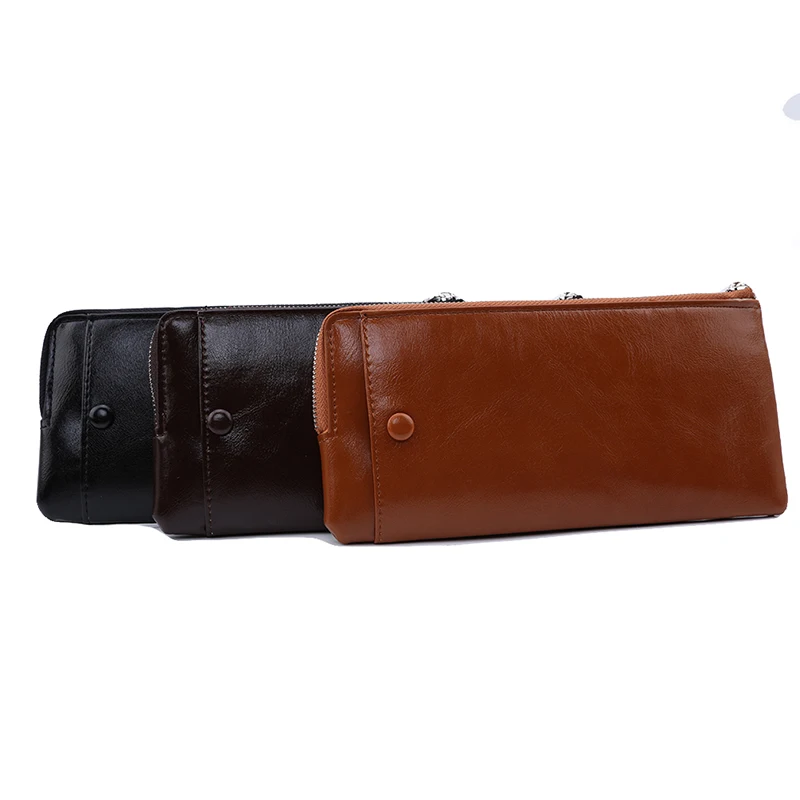 

Luxury Brand Men Wallet Phone Bag PU Leather Long Wallet Card Holder Vintage Male Coin Purse Men Clutch Bags