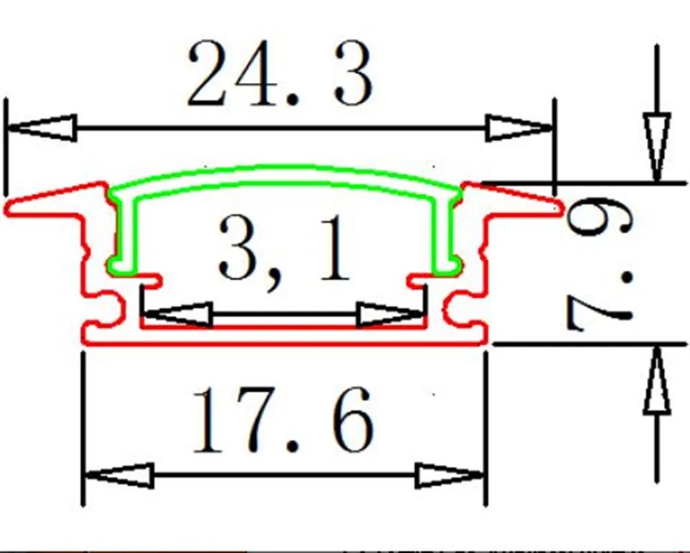 

Free Shipping Aluminum Profile for Led Strip,Milky/Transparent Cover 10mm Pcb With Fttings