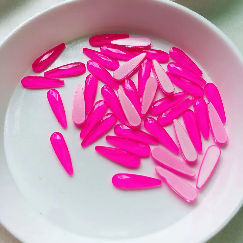 Raindrop Pink Флуоресцентный мокко Стразы для ногтей со стразами для дизайн ногтей стекло разные формы ювелирные изделия с бриллиантами декоративный камень для ногтей украшения для маникюра 30 шт./лот - Цвет: Raindrop Pink