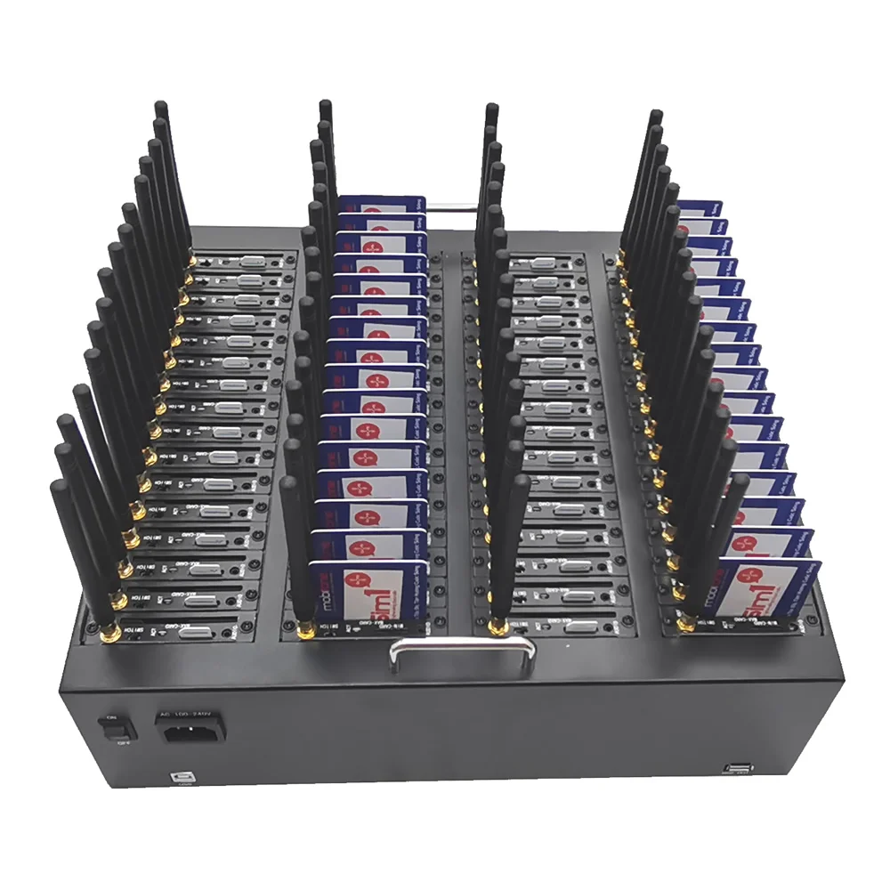 64-портовый Voip-шлюз Sim-карт с поддержкой USSD и Bulk SMS, мульти-Simбокс, GSM-модем с функцией USB-отправки.