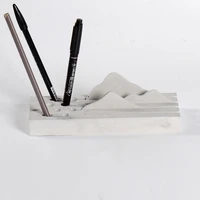 rectangle silicone concrete mold multi function pen container holder cement mould for desk decoration plaster clay mould