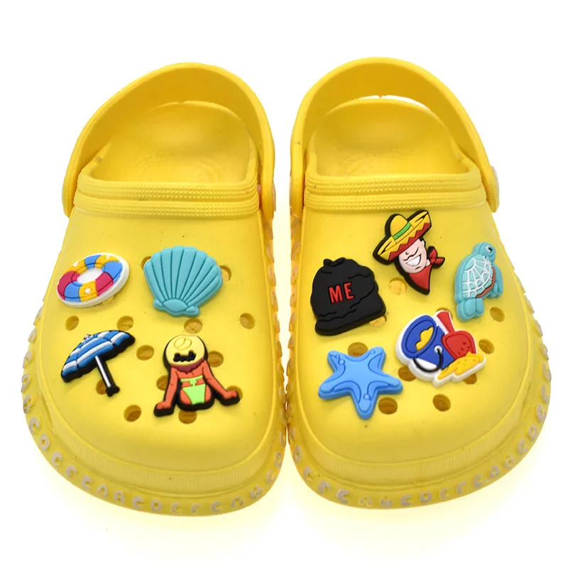 1pcs Beach style PVC Shoe Charms DIY Turtles/shells/cup Aceessories Fit croc Clogs Decorations Kids X-mas Gifts jibz | Обувь