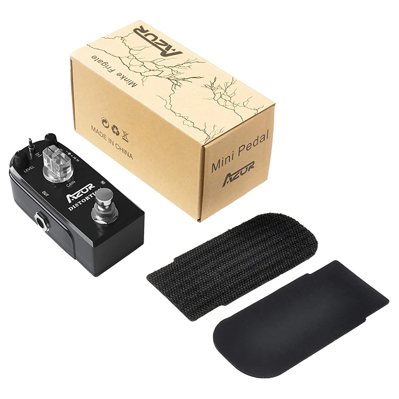 

AZOR Distortion Guitar Pedal Effect 3 Modes Natural, Tight, Classic with True Bypass Black AP-302 Guitar Accessories