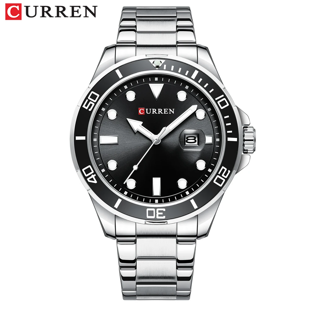 

CURREN Design Brand Luxury Men Watches Black Watch Men Stainless Steel Waterproof Business Wristwatch Quartz Clock for Male 8388