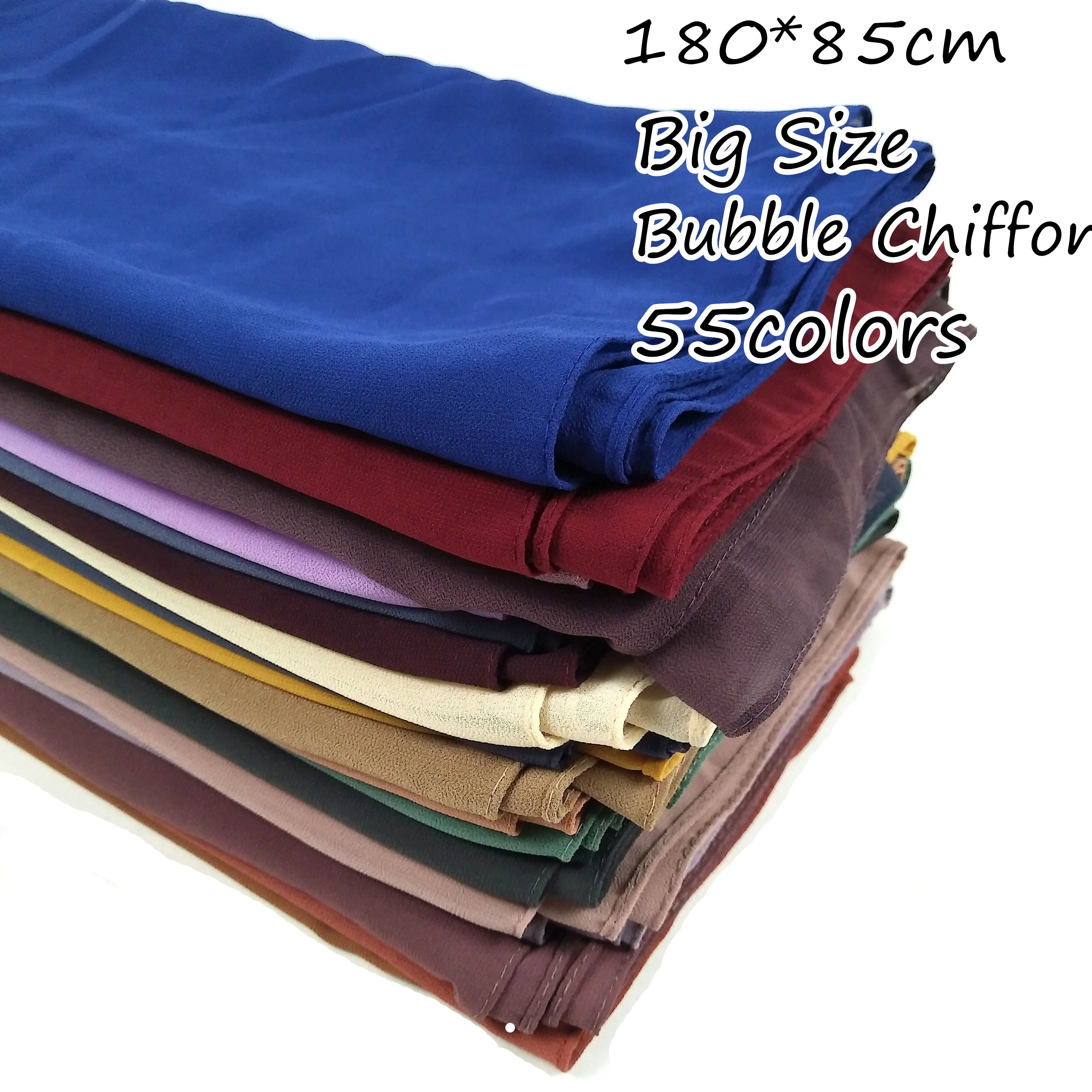 

k9 10pcs Big size women High quality bubble chiffon printe solid color shawls hijab winter muslim scarves/scarf 180*85cm