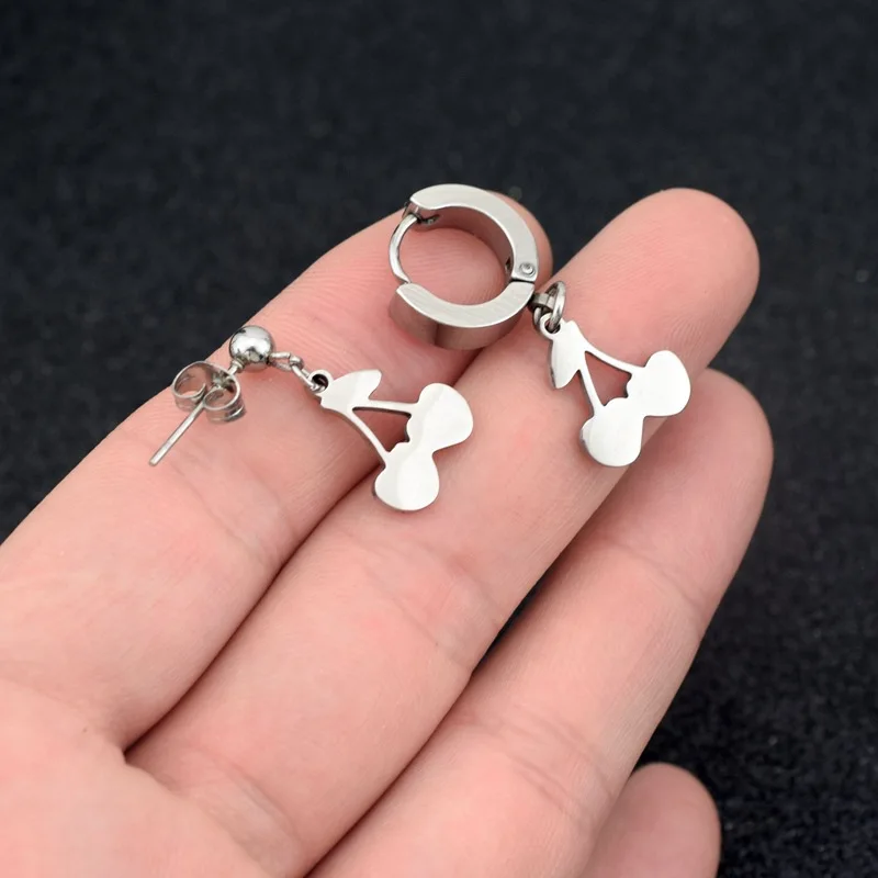 Новые милые маленькие серьги-Вишни из нержавеющей стали модные широкие серьги