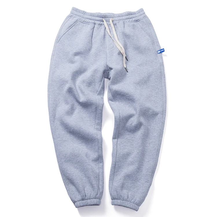 

Casual Men Pants Fashion Trousers Solid Color Cotton Men Pants Thicken Sport Autumn Grey Pantalon Homme Mens Clothing XX50MP