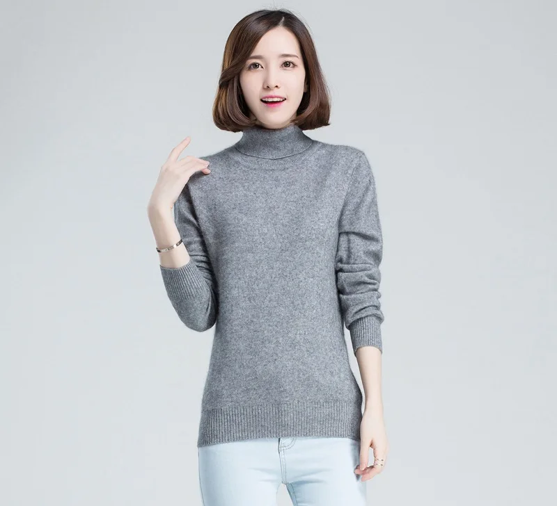 Women Cashmere Sweater Winter Warm Turtleneck Sweaters Fashion Soft Knitted Wool Pullovers Slim Clothes | Женская одежда