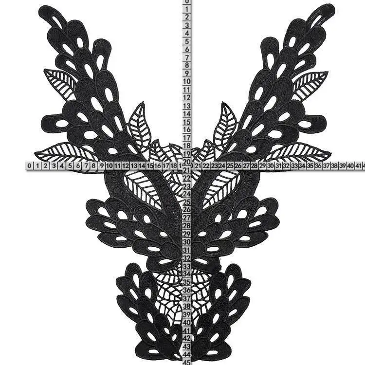 Высококачественные белые черные Венецианские кружева с вышивкой воротник