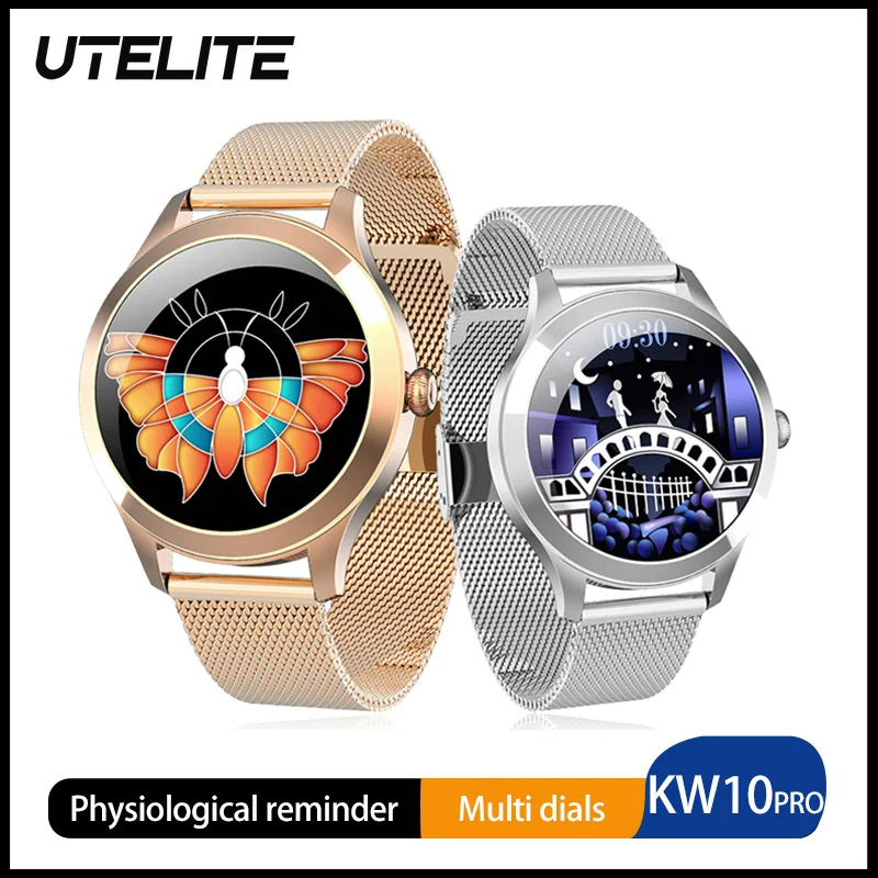 UTELITE KW10 pro Смарт часы для женщин полный сенсорный экран IP68 водонепроницаемый