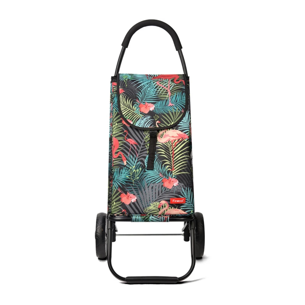 

LISM Folding Shopping Cart Lightweight with Great Loading Capacity Waterproof Utility Trolly Wheels and Anti-Slip Grips