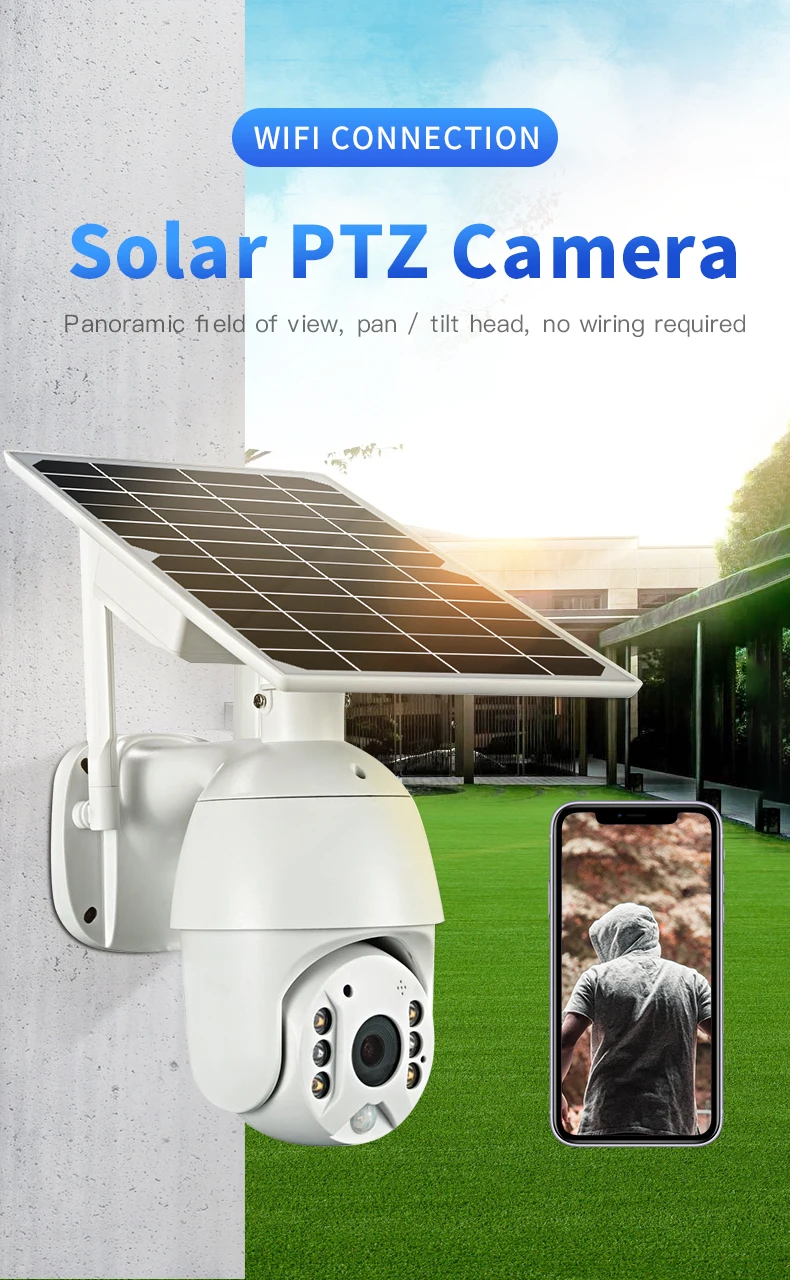 

IP-камера GINCNCN, 4G, 1080P, Wi-Fi, 8 Вт, с солнечной панелью