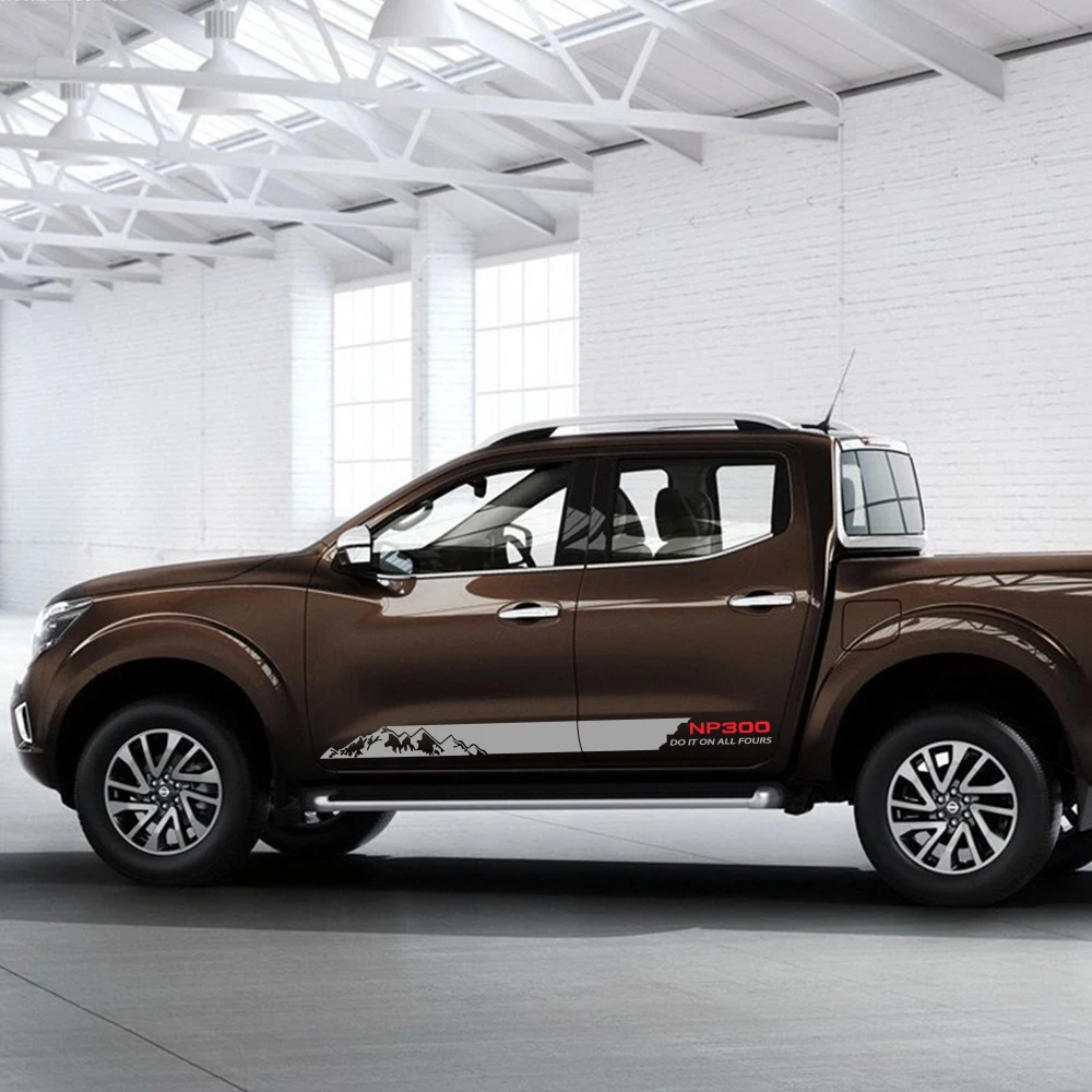 2 шт. автомобильные длинные полосы наклейки для Nissan NAVARA NP300 DIY Авто Боковая дверь виниловая пленка наклейка спортивный стиль Тюнинг автомобиля аксессуары