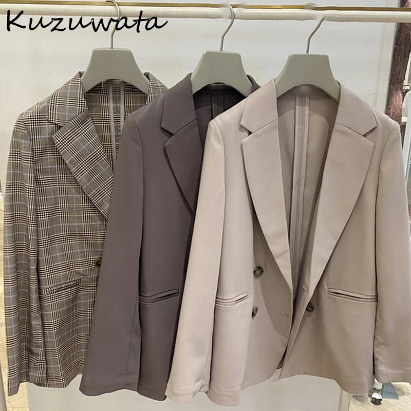 Kuzuwata японские костюмы 2021 Ранняя осень новые женские куртки простая однотонная