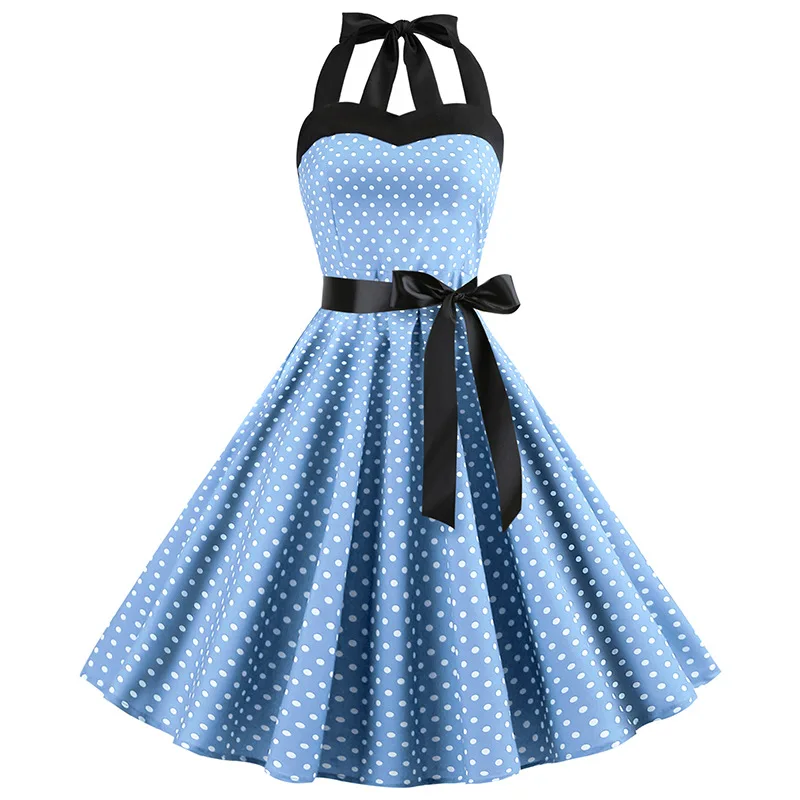 Женское платье в стиле Polkadot Boob топ ретро большая юбка Shein Ropa Mujer сексуальное Robe Femme|