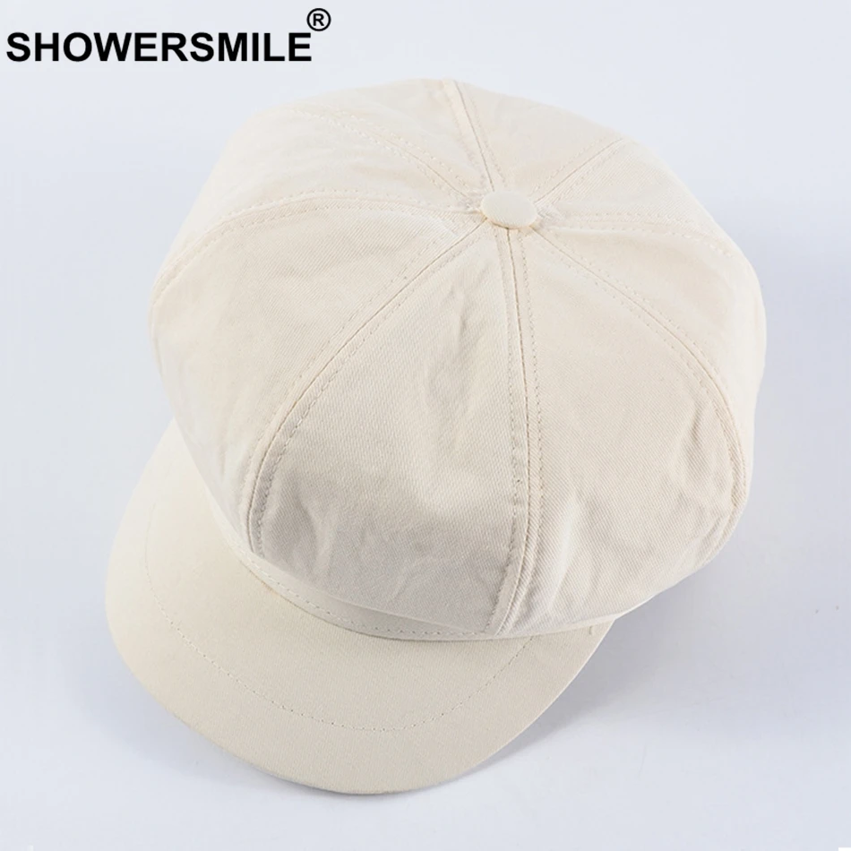 SHOWERSMILE женские кепки газетчика летняя синяя кепка художника Хлопковая женская
