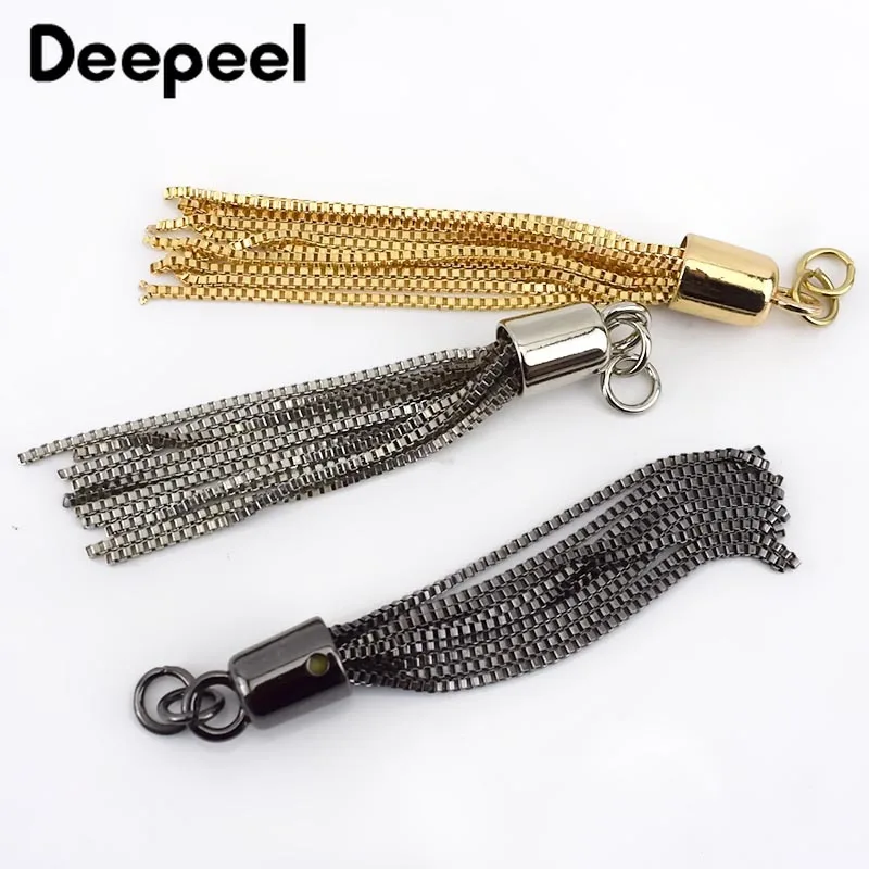 

Deepeel 5pcs 95mm Metal Jewelry Tassel Hang Buckle Keychain Chain Stopper Pendant Hook DIY Bag Hardware AccessoriesTF004