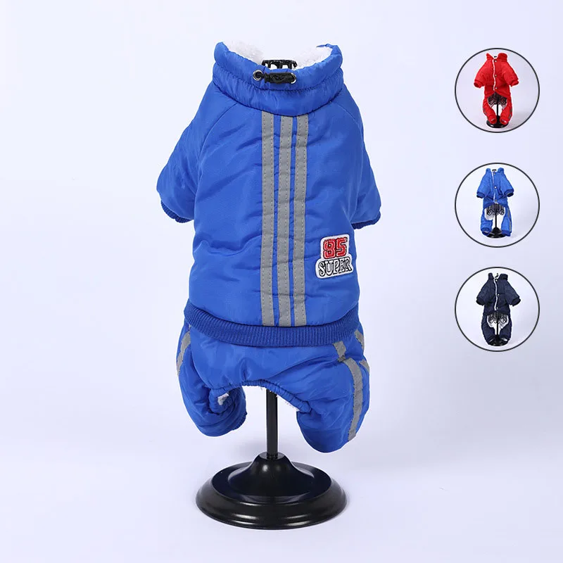

Clothes for Small Dogs Solid Color Long Warm Dog Jumpsuit Winter Warm Dog Down Jacket Winter Clothe for Chihuahua Animal Clothes