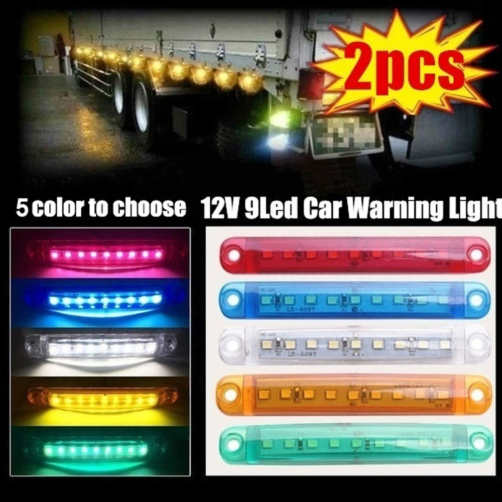 2x9 светодиодный Боковые указатели габаритных огней для грузовика автомобиля