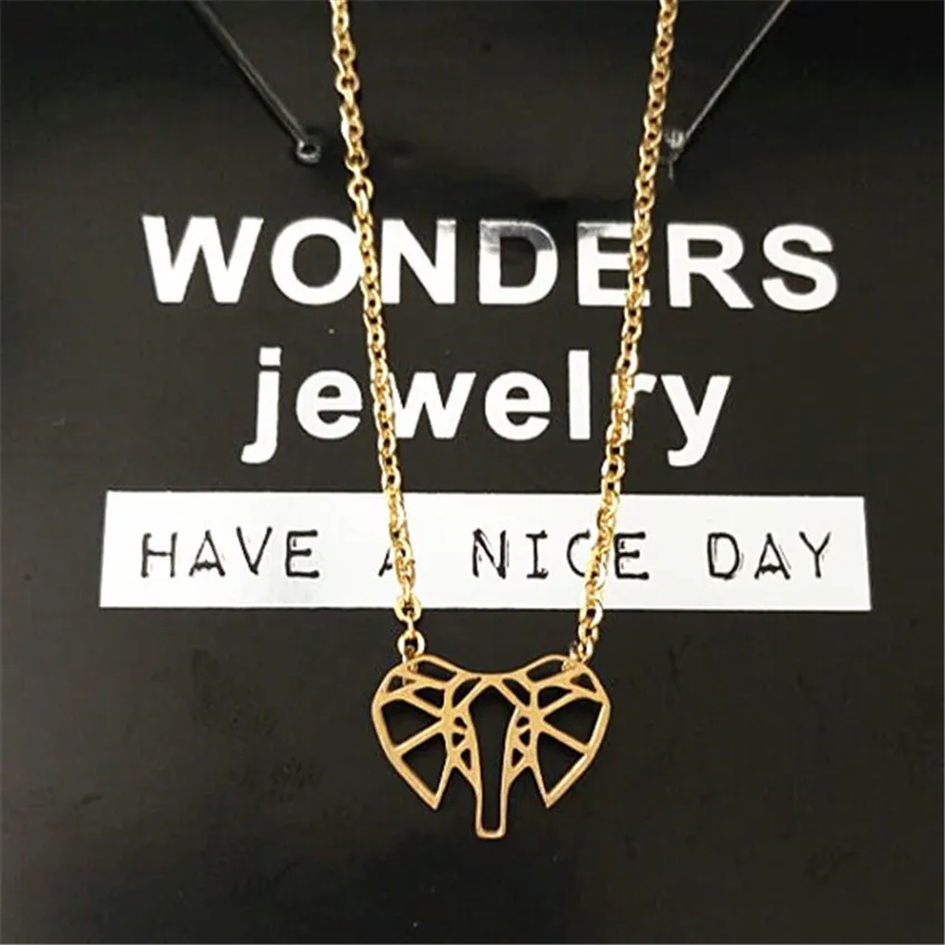 Ожерелье с головой слона [Золото] ювелирное ожерелье для женщин этническое