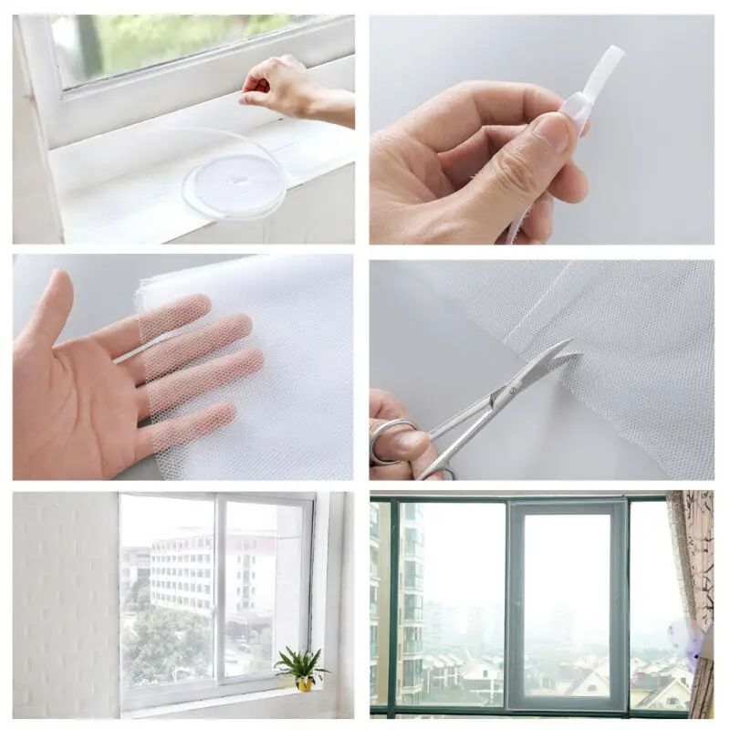 Сетчатая занавеска на окна самоклеящаяся Невидимая защита от комаров насекомых