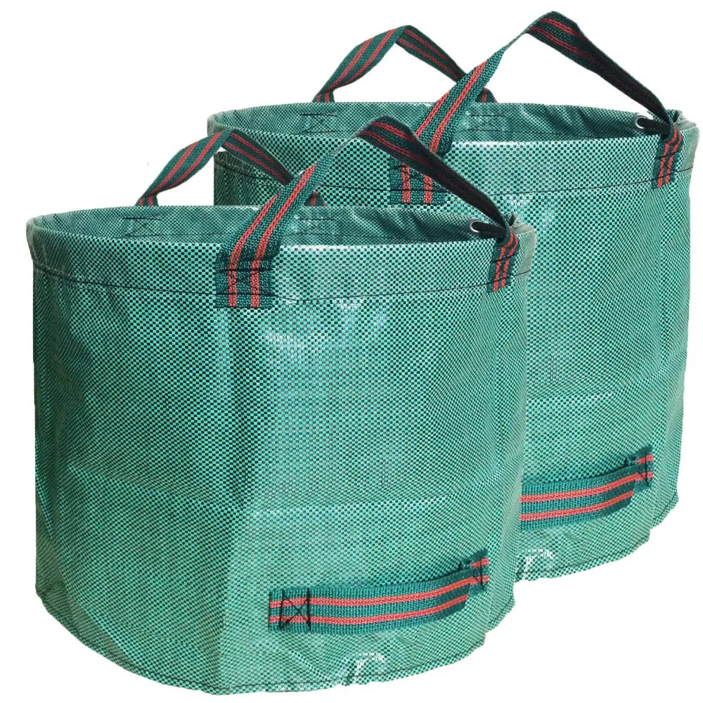 

2 Pcs/Lot 500L/300L Large Capacity Heavy Duty Garden Waste Bag Garden Rubble Waste Woven Rubbish Bags Yard Waste Bins Storage