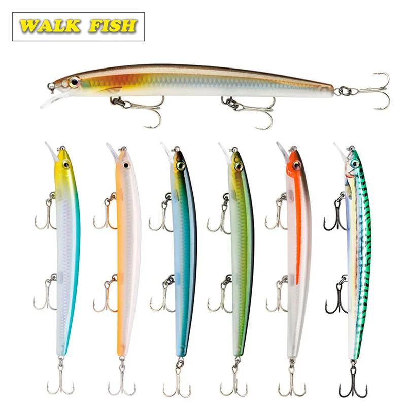 Ходить Рыба 1 шт. рыболовные приманки 13 см 15 гр. жёсткий воблер Crankbait 3D глаза