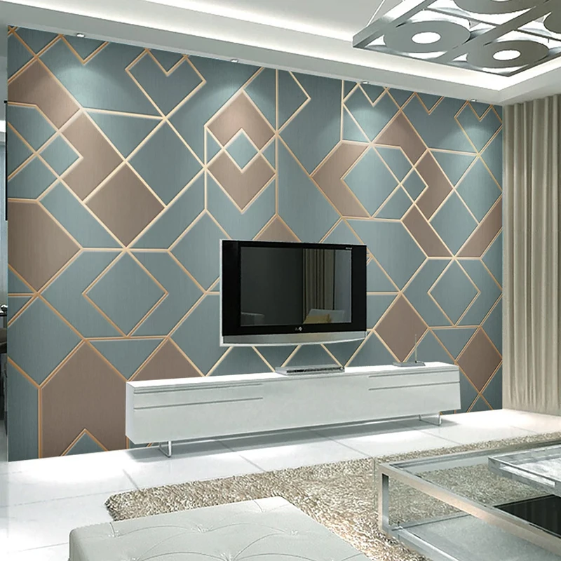 На заказ любой размер обои современные абстрактные геометрические золотые линии