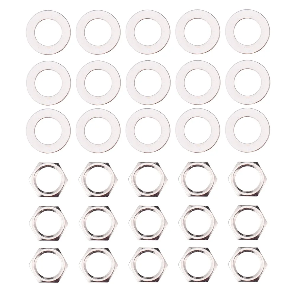 40 stücke gitarre mutter dichtung potentiometer mutter und dichtung kleine metall elektrische gitarre teile für home shop m7 stil free glo