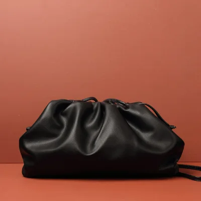 Black Large Роскошные Дизайнерские вместительные сумки, женские кошельки из натуральной кожи и сумки, сумка-конверт, клатч, винтажная сумка на плечо с пельменями, сумка через плечо - Цвет: Black Large