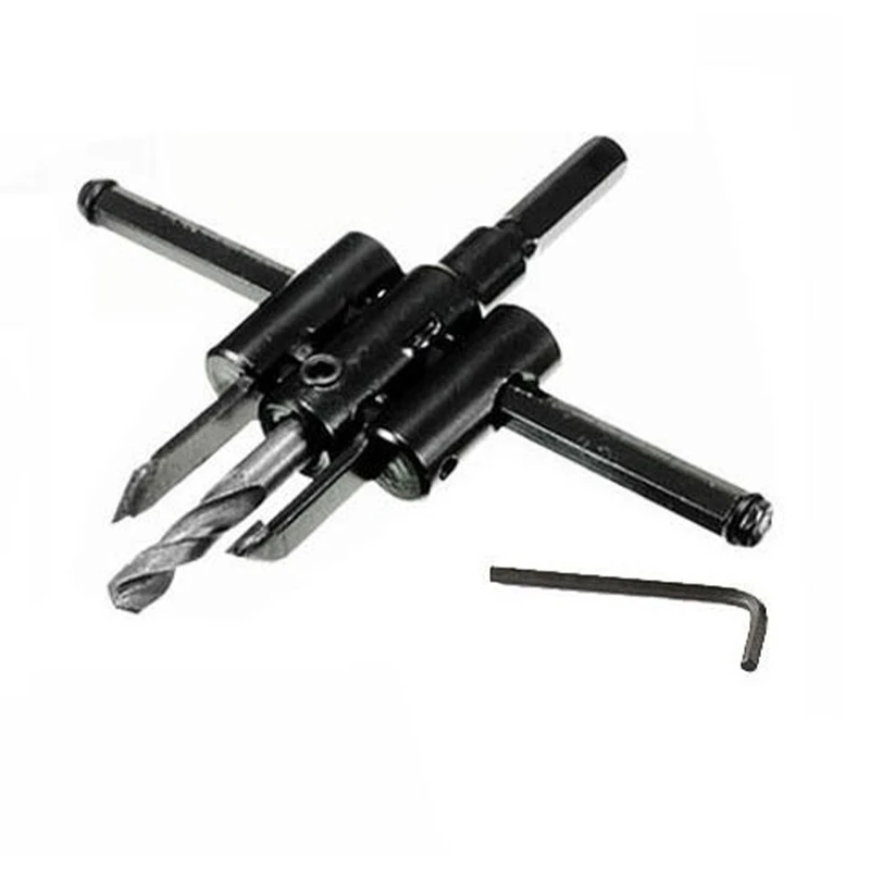 

1PCS Adjustable Round Hole Milling Cutter Saw Kit, Wood Dry Wall Drill Bit, Woodworking Twist Hole DIY Tool (30-200mm)