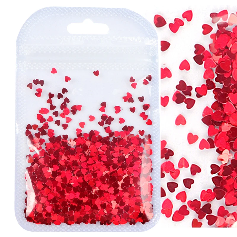Голографические сладкие сердечки для ногтей блестящие хлопья Блестящие Блестки