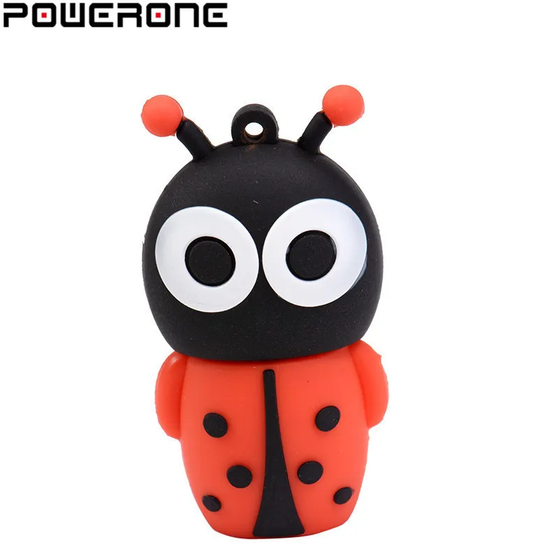 POWERONE флэш-накопитель usb диск милый жук memory stick флешки мини 4 ГБ 16 32 64 Божья коровка