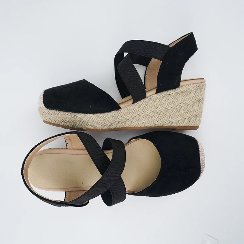 

New Women Wedges Sandals Casual Summer Hot Gladiator Retro Sandals Flock Ladies Party Office Shoes