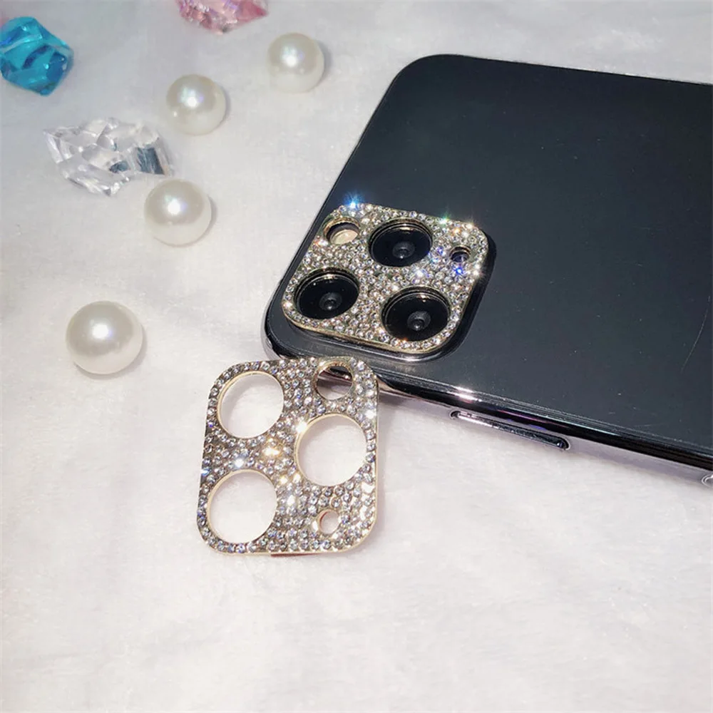 

2020 3D Glitter Diamond Crystal Camera Lens Screen Protector Film For iPhone 12/iPhone 12 Pro Rear Camera Lens Protection Film