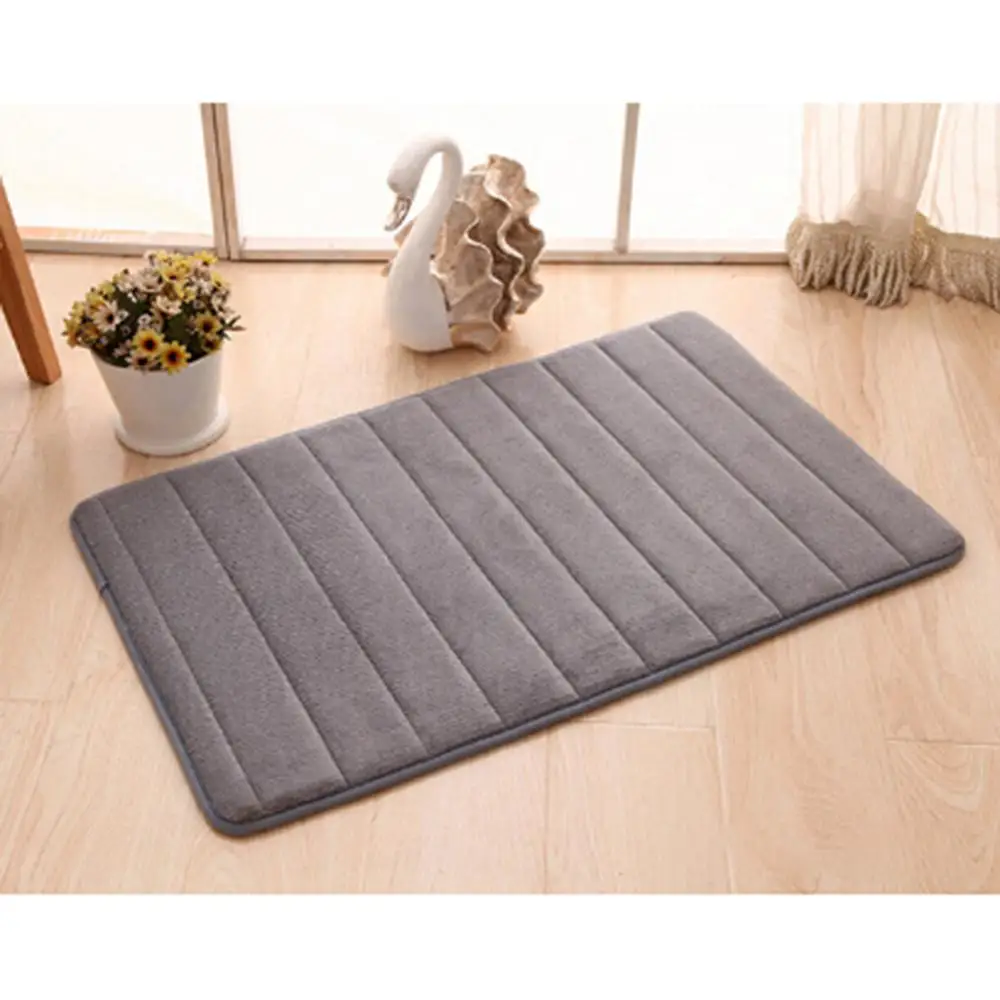 

40x60cm Bath Mat Non-slip Bathroom Carpet Coral Fleece Memory Foam Rug Mat Kitchen Toilet Floor Decor Bathroom Accessories d3