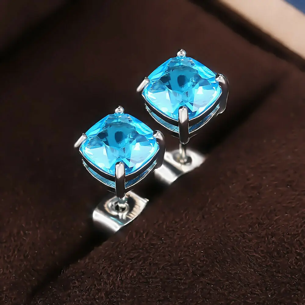 

Temperament Square Zircon Ear Studs Fashion Creative Earrings for Women 2021