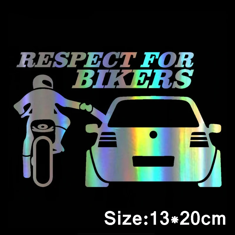 Laser 14x19 см Автомобильная наклейка s Respect for Bikers наклейка на Авто Виниловая забавная 3D наклейка s и Переводные картинки для автомобиля мотоцикла украшение для укладки - Название цвета: Laser