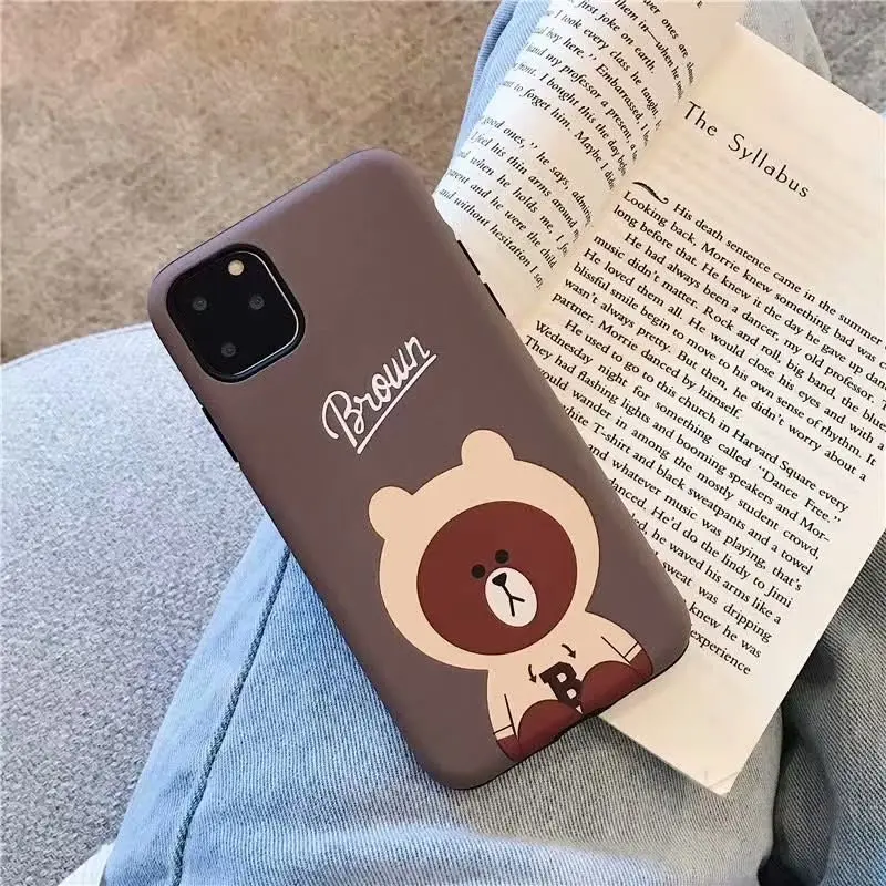 Милый чехол с мультяшным медведем, Кроликом, уткой для iphone 7, 8, 6, 6s PLUS, мягкий силиконовый чехол, задняя крышка для iphone X, XS, MAX, XR, 11 pro, max, Новинка - Цвет: 12