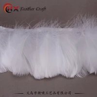 1meter goose feather trim natural feathers on ribbon 8 12cm for wedding dressshirt decoration diy sewing crafts plume
