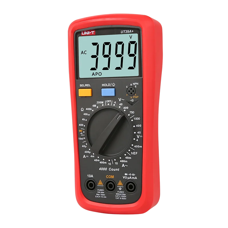 UNI-T UT39A+ цифровой мультиметр Авто Диапазон тест er обновлен от UT39A AC DC V/A Ом/температура/частота/HFE Тест