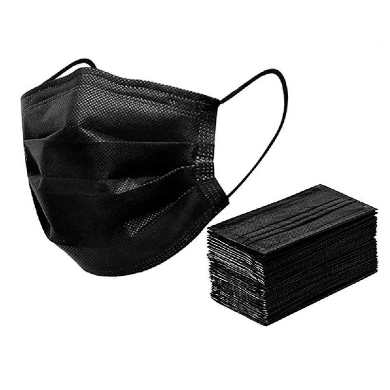 

10-500pcs Free Shipping Black 3-layer Mask Face Mouth Masks Melt Blown Cloth Disposable Anti-dust Masks Earloops Masks Mascara
