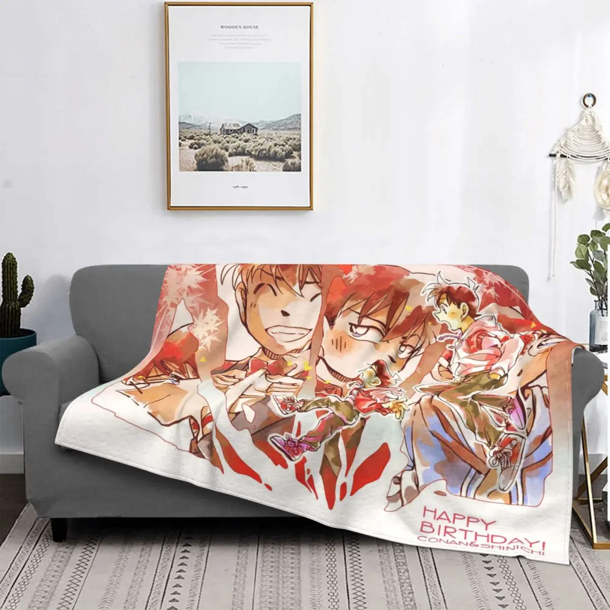 

Detective Conan Blanket Flannel Printed Japanese Anime Multi-function Ultra-Soft Throw Blanket for Sofa Couch Bedspread