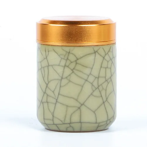 Ceramic Tea Caddy Mini Celadon Storage Boxes Sealed Coffee Powder Cans Leaves Container Portable Travel Organizer | Дом и сад
