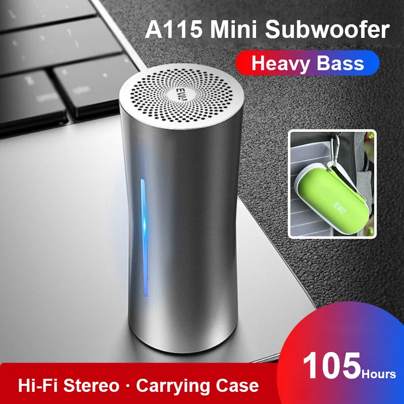 ЕВА A115 Портативный металлический Bluetooth Динамик 105H Большой Мощность Hi-Fi стерео
