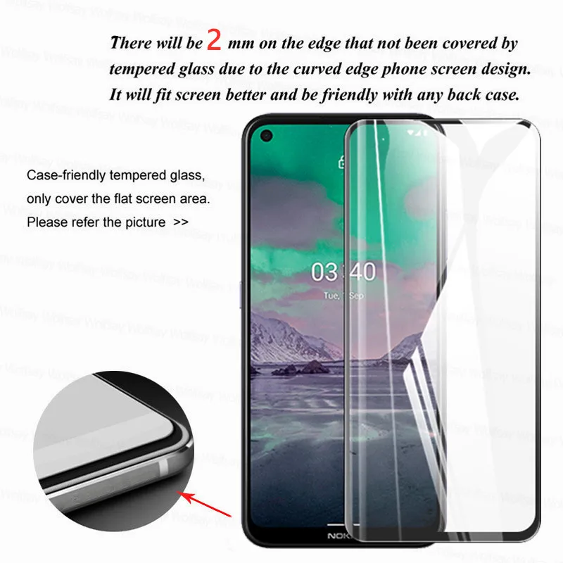 Vidrio templado para Nokia 3,4 de cristal para Nokia 3,4, 5,4, 8,3, 5,3, 7,2, 6,2 de la cubierta completa Protector de pantalla para Nokia 3,4 de cine de la lente-3