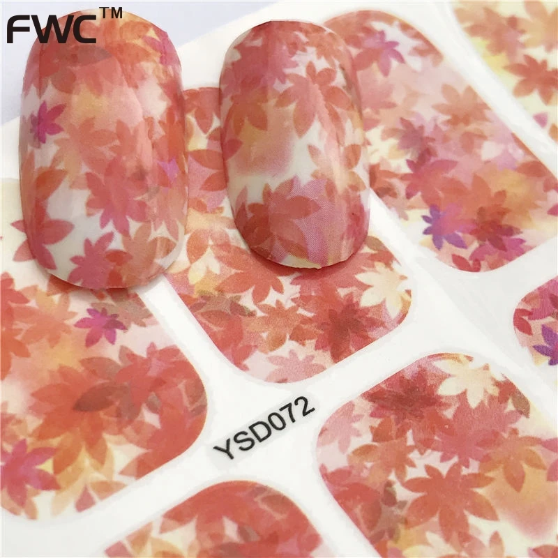 

Mixed Designs Beautiful Butterfly / Flower/Maple Leaf Full Cover Water Transfer Nail Art Stickers Beauty