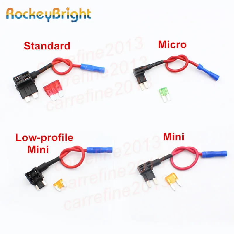 

Rockeybright 2pcs Car Add A Circuit Standard Mini Micro Blade Fuse Boxes Holder Piggy Back Fuses Tap Dual Circuit Adapter Holder
